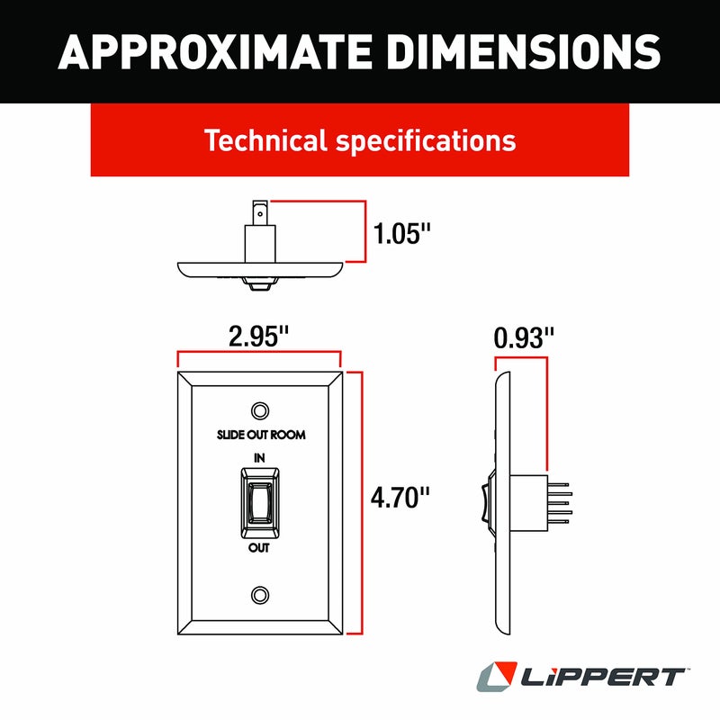 Lippert Components 225488 Interior in/Out Switch (Black) - Image 2